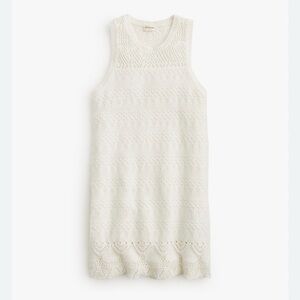 J. Crew Crewcuts Girls' crochet sweater dress swim coverup ivory size 14 NEW